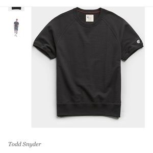 Todd Snyder Champion Lightweight Sweater Short Sleeve Black XS - NWT